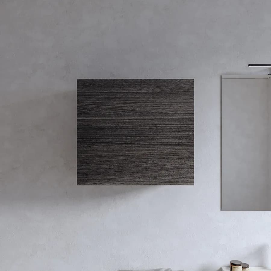 Pensile bagno 55x50 h cm con anta reversibile rovere grigio - Plain