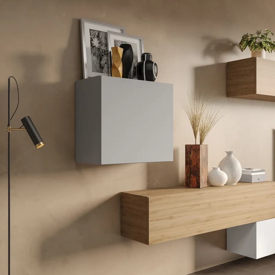 Pensile 55x50h cm grigio ardesia con anta reversibile - Clary