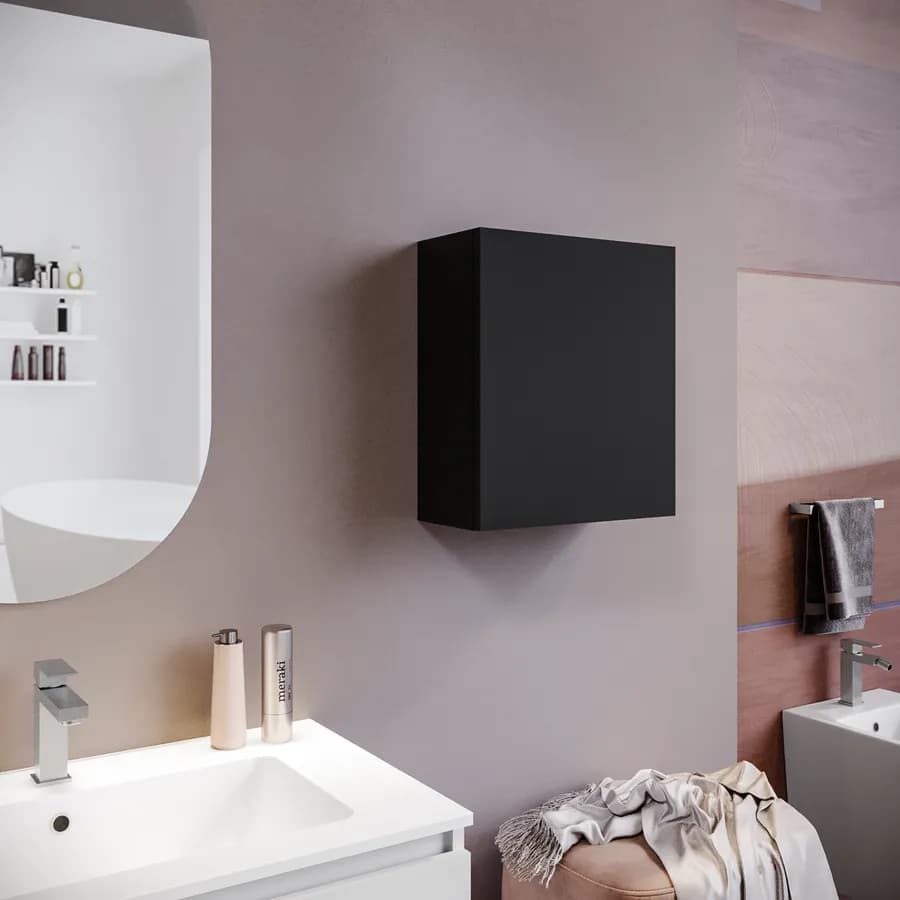 Pensile da bagno sospeso 30x40 h cm in nero carbone opaco - Union