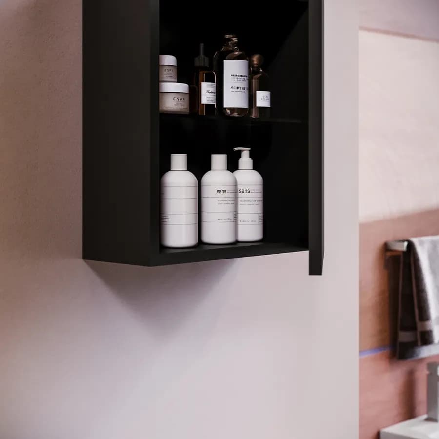 Pensile da bagno sospeso 30x40 h cm in nero carbone opaco - Union