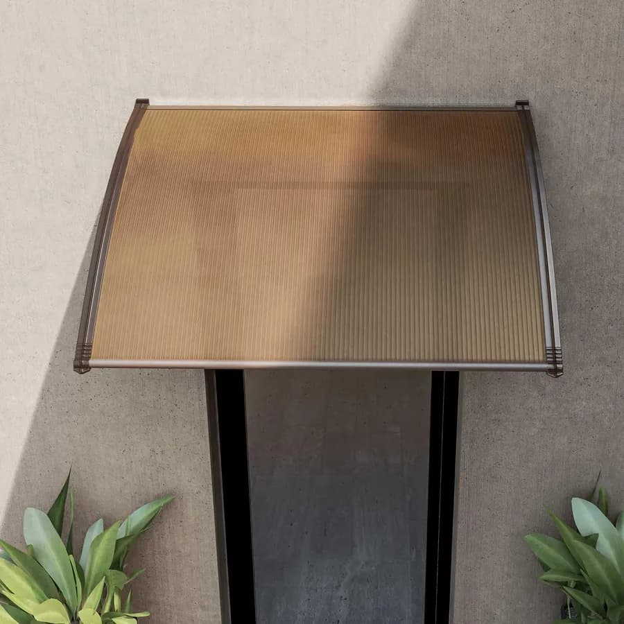Pensilina 100x60 cm struttura marrone copertura fumè - Sirocco