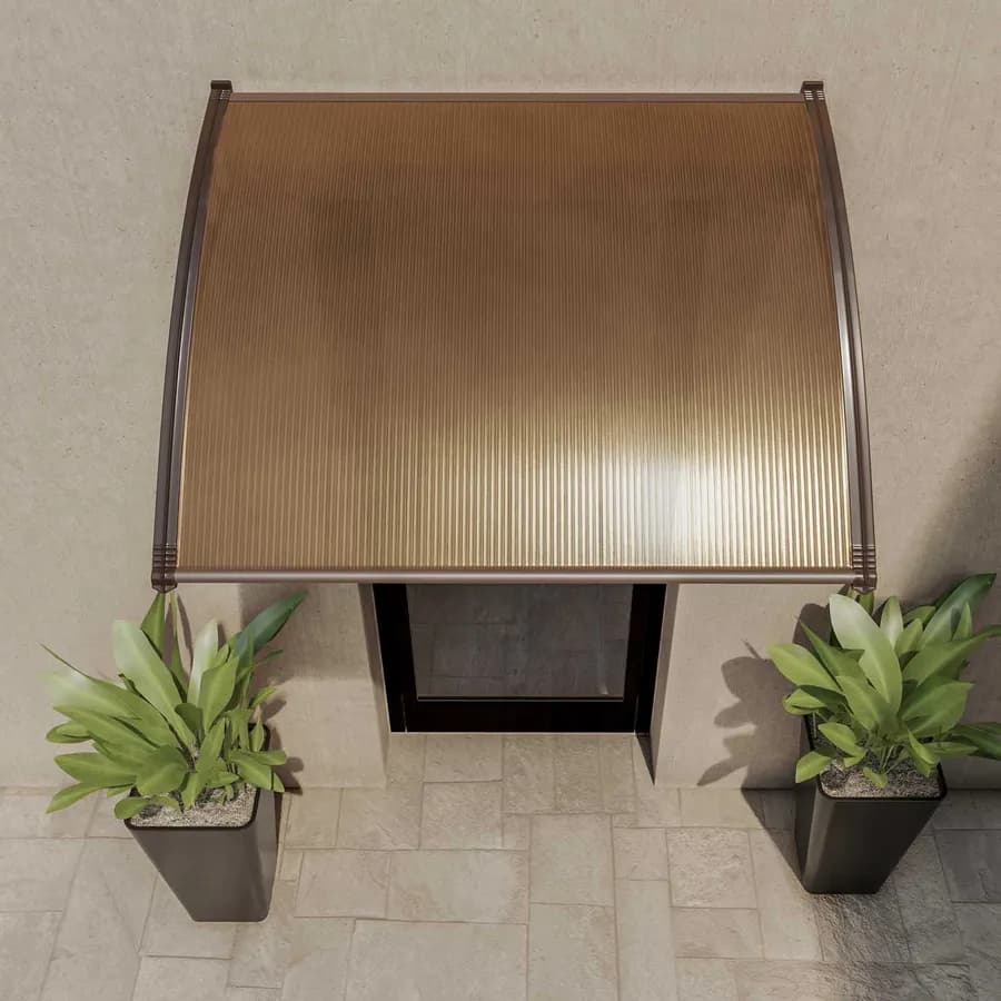 Pensilina 100x60 cm struttura marrone copertura fumè - Sirocco