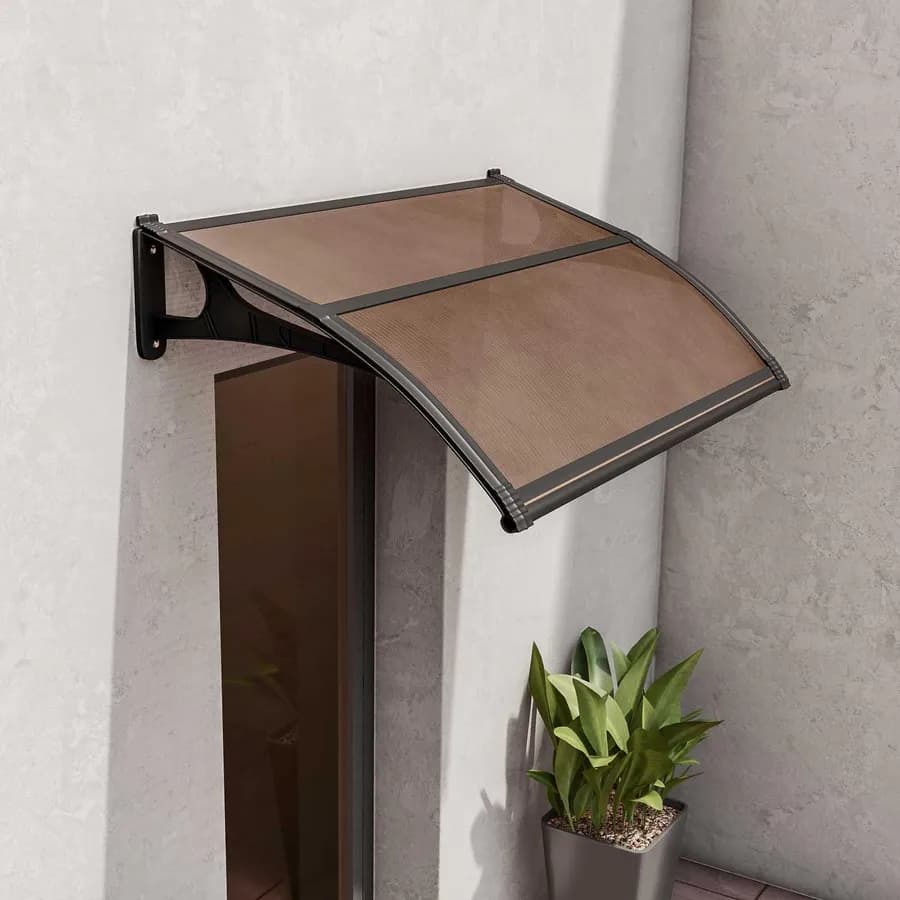 Pensilina 135x100 cm struttura nera copertura marrone satinato - Brise