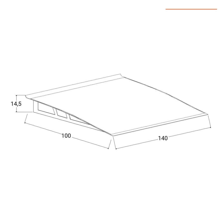 Pensilina 140x90 cm struttura grigia copertura trasparente