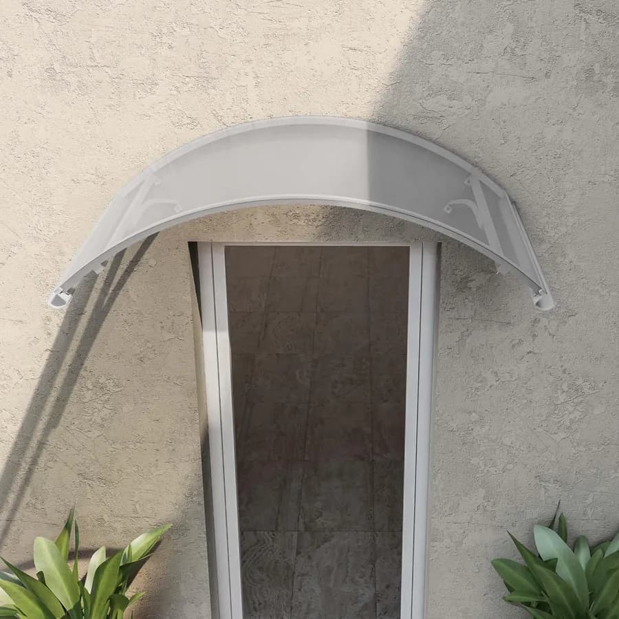 Pensilina ad arco 140x90 cm grigia satinata con gocciolatoio - Arkie