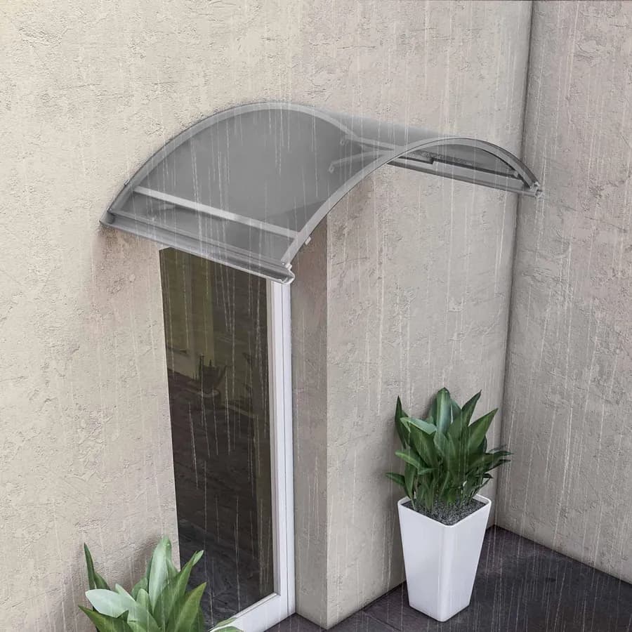Pensilina ad arco 160x120 cm grigia satinata con gocciolatoio - Arkie