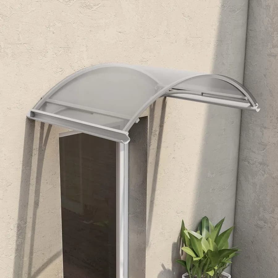 Pensilina ad arco 160x120 cm grigia satinata con gocciolatoio - Arkie