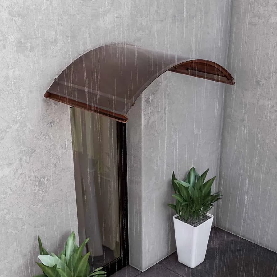 Pensilina ad arco 160x120 cm marrone satinato con gocciolatoio - Arkie
