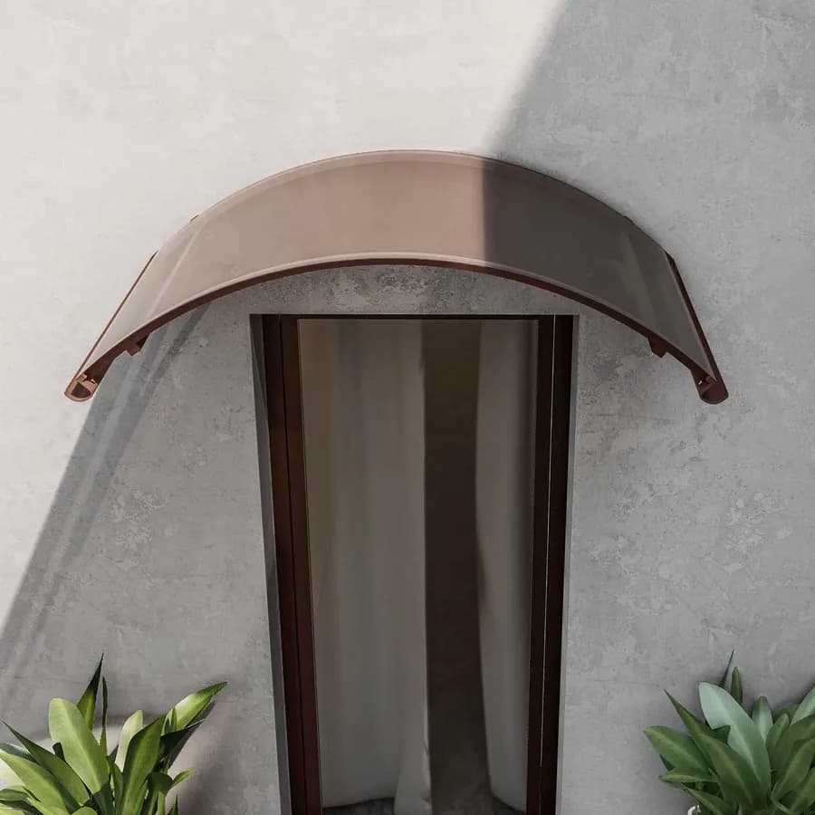 Pensilina ad arco 160x120 cm marrone satinato con gocciolatoio - Arkie