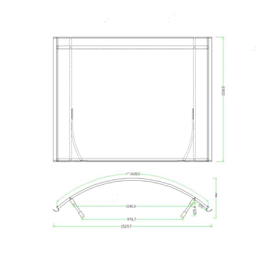 Pensilina ad arco 160x120 cm marrone satinato con gocciolatoio - Arkie
