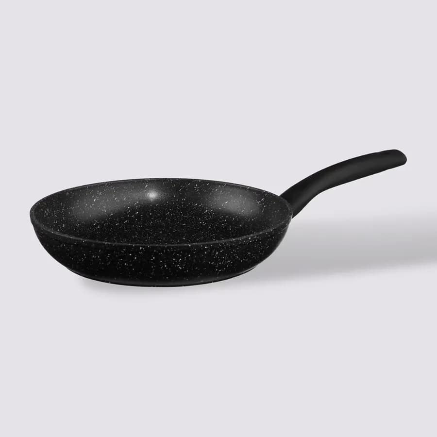 Padella antiaderente 26x8h cm in alluminio forgiato effetto pietra nero - Yasmira