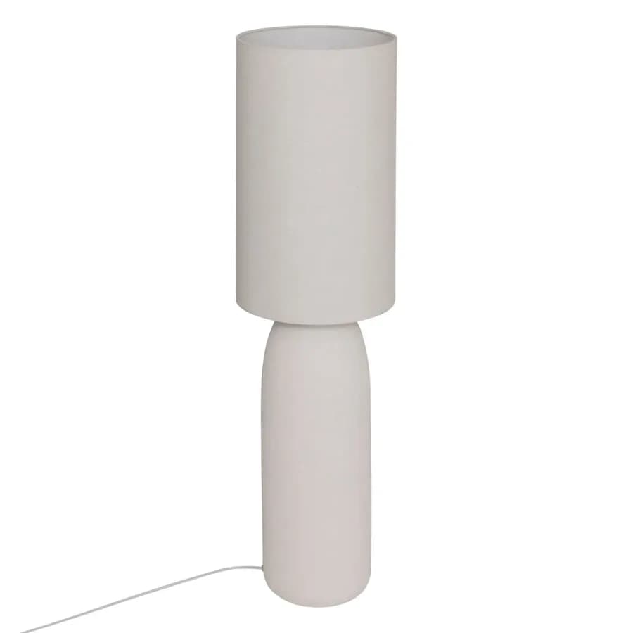 Piantana 111h cm in ceramica e tessuto bianco