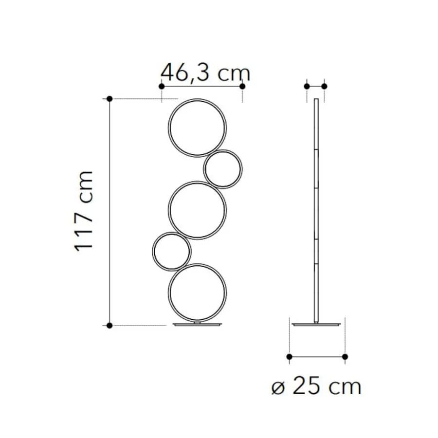 Piantana 117x46,3 cm in alluminio bianco goffrato