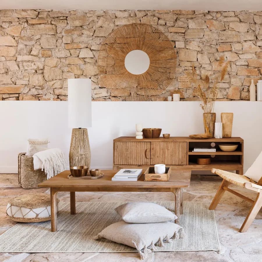 Piantana 130 h cm intreccio in corda naturale e paralume bianco