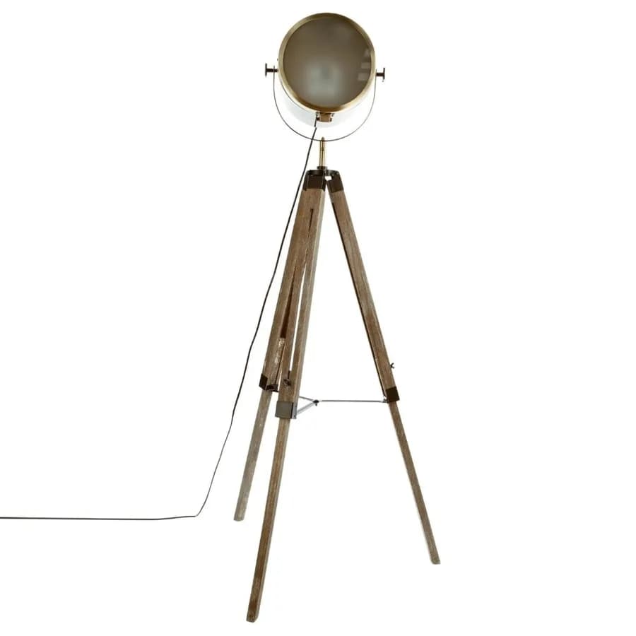 Piantana 150 h cm vintage in legno grigio e metallo bronzo