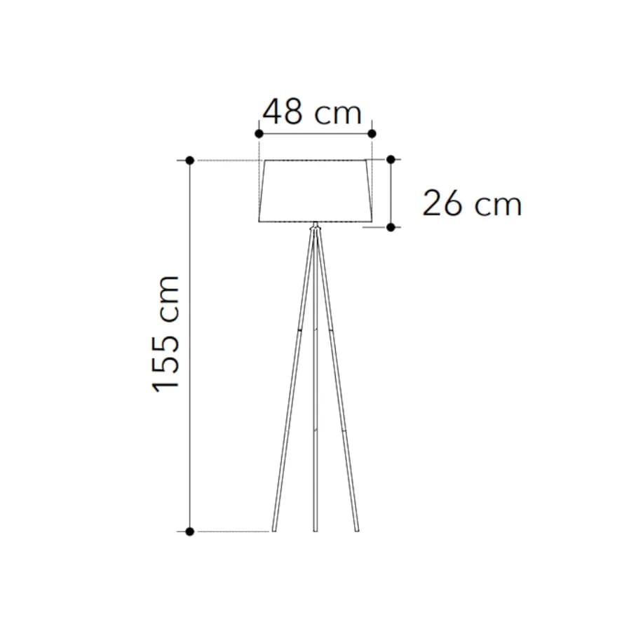 Piantana 155h cm in metallo nero