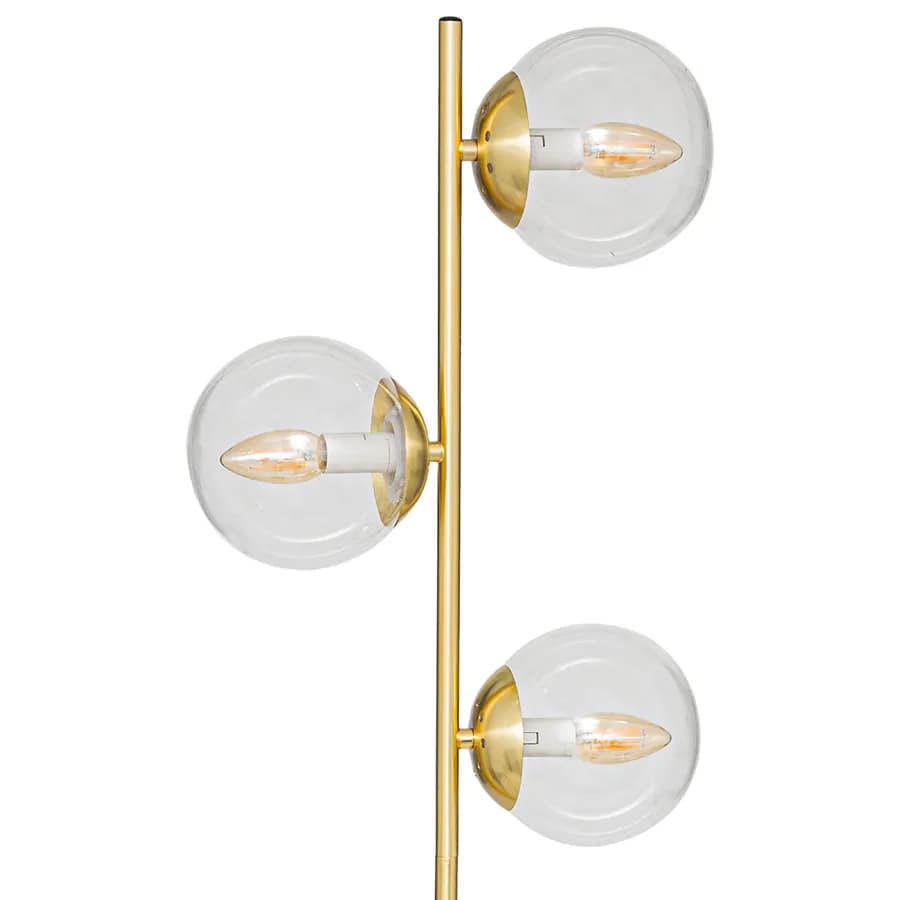 Piantana 162h cm in metallo oro con sfere in vetro - Boule