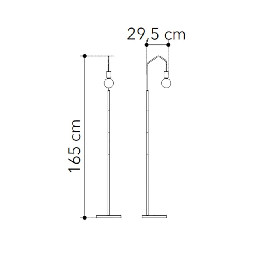 Piantana 165 cm in metallo nero