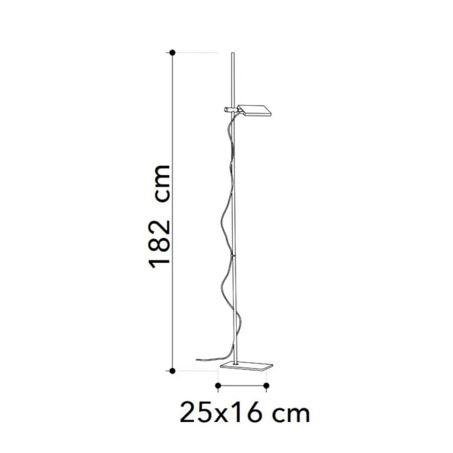 Piantana 182 cm in alluminio oro e diffusore orientabile
