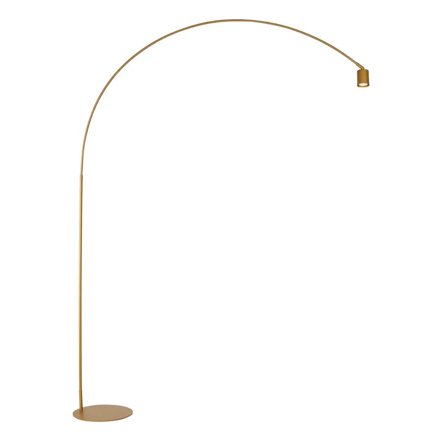 Piantana 224h cm in metallo oro con punto luce orientabile