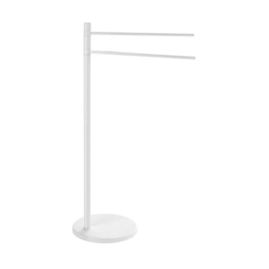 Piantana con 2 bracci portasciugamani in alluminio, inox e resine bianco GEDY