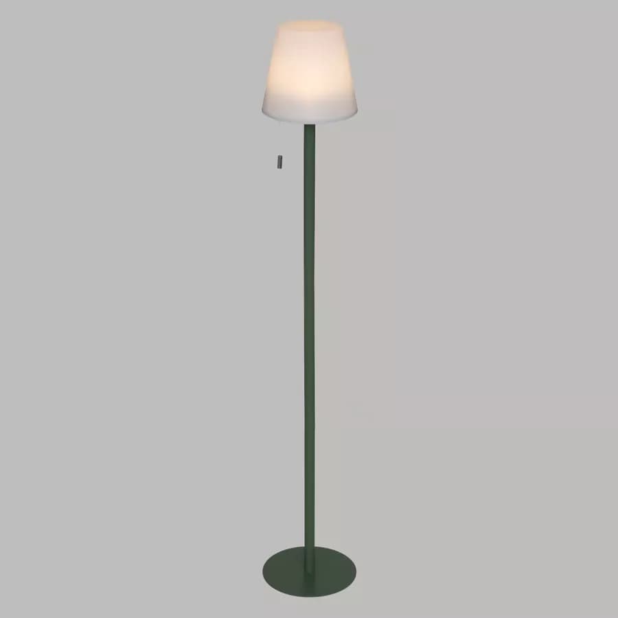 Piantana da esterno dimmerabile 108 h cm in acciaio verde con paralume in polipropilene bianco - Glame