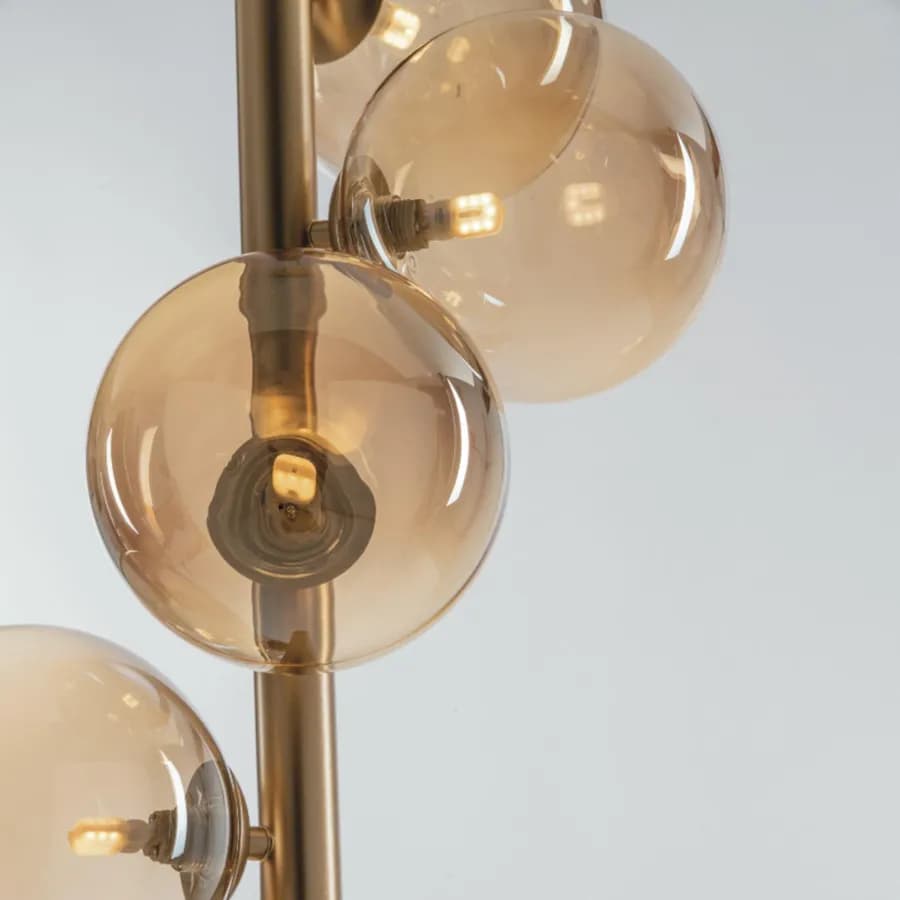 Piantana da interno 34,5x160h cm in vetro soffiato champagne