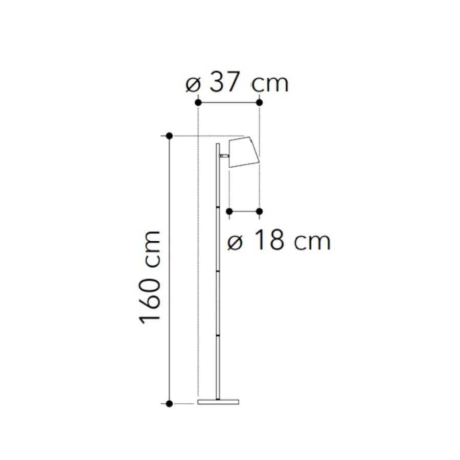 Piantana da interno 37x160h cm in metallo nero