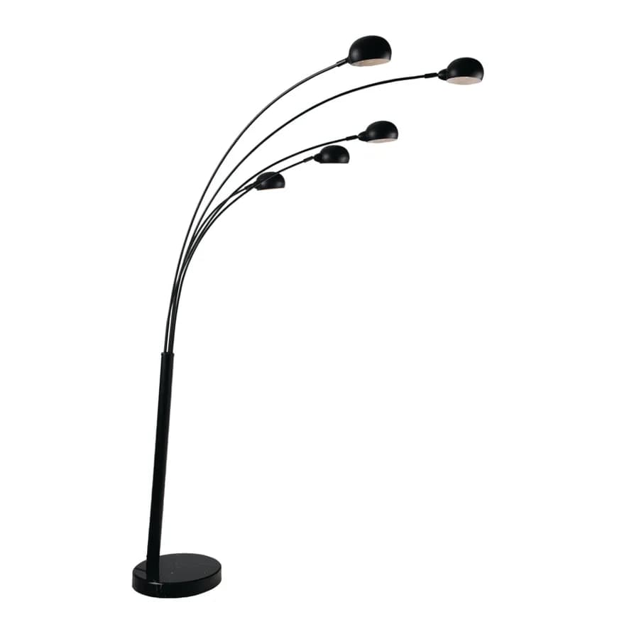 Piantana h219 cm in metallo nero e luci orientabili