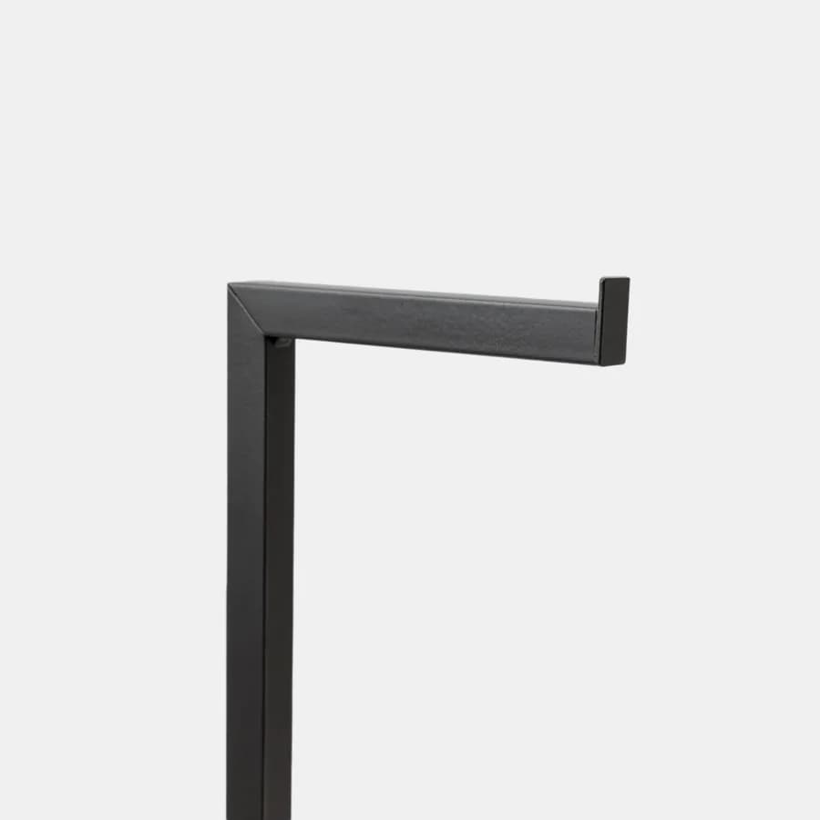 Piantana portarotolo e portascopino in acciaio inox nero satinato - Clover