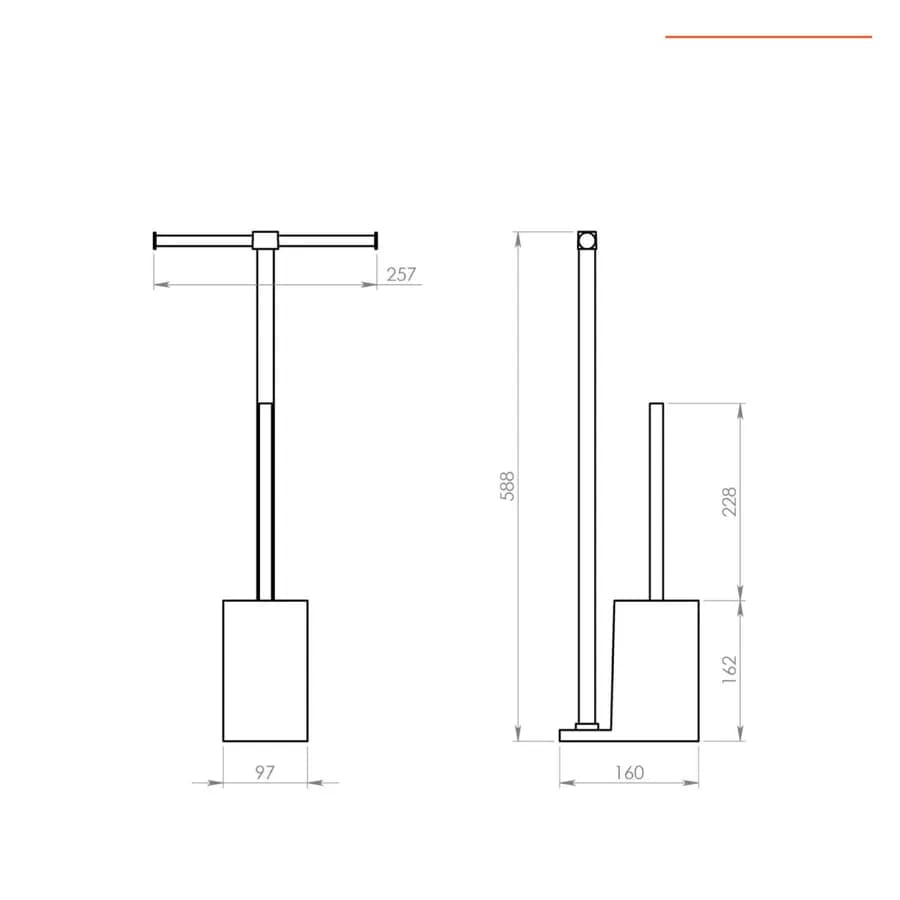 Piantana portarotolo in acciaio inox e portascopino celeste e trasparente - Rainbow di Gedy