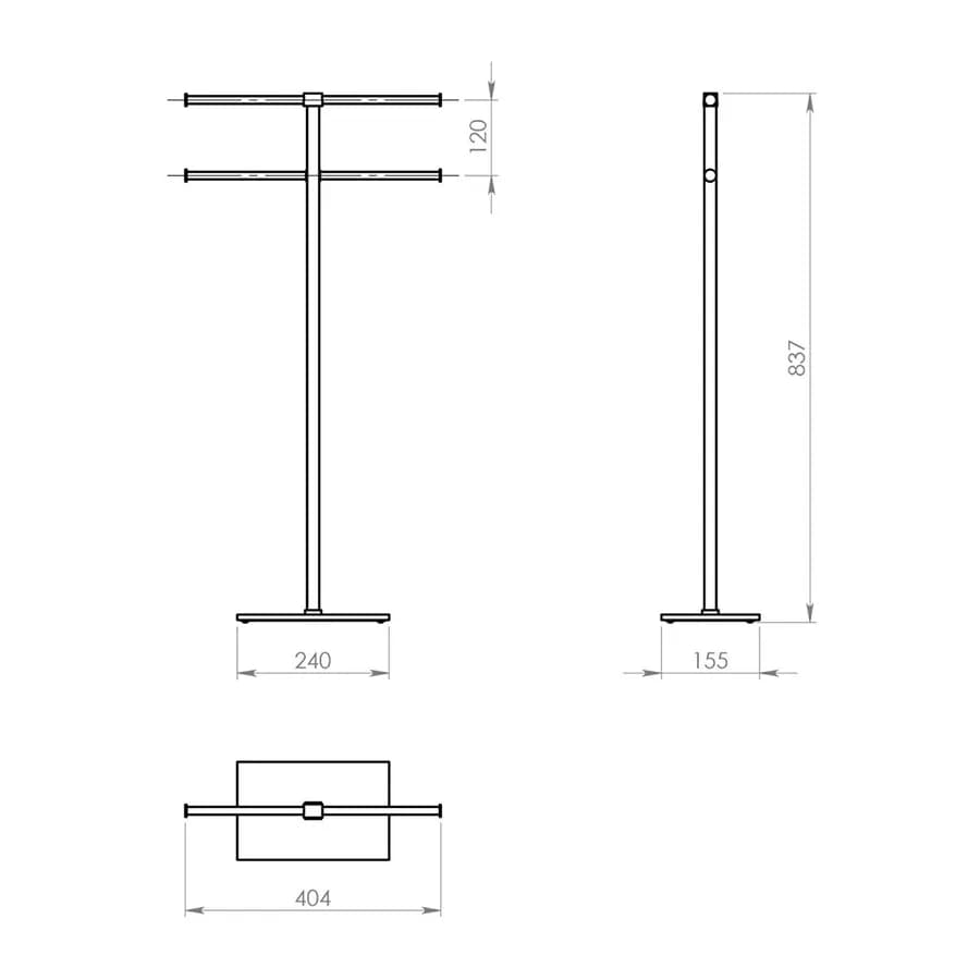 Piantana portasciugamani a 4 bracci in acciaio inox e base tortora - Rainbow di Gedy
