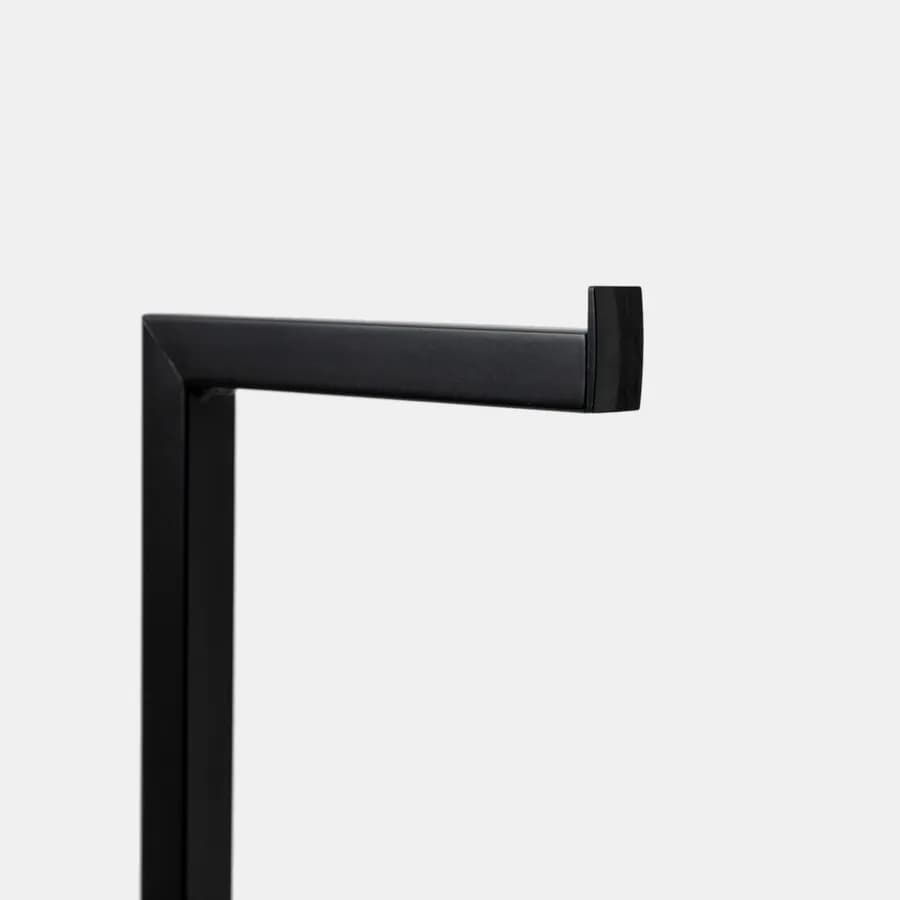 Piantana portarotolo e portascopino in acciaio inox nero opaco - Clover