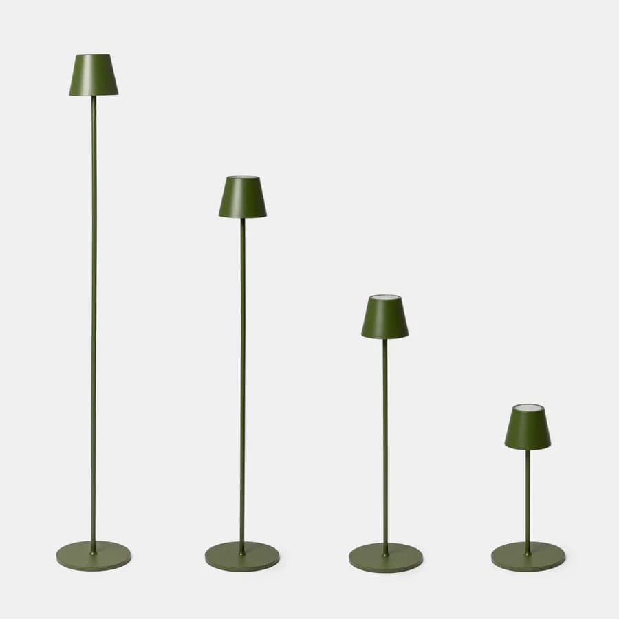 Piantana touch a LED in alluminio verde con altezza regolabile - Classic