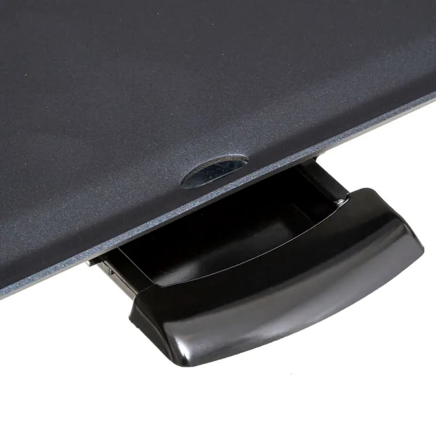 Piastra elettrica 96x22 cm in alluminio nero con manici
