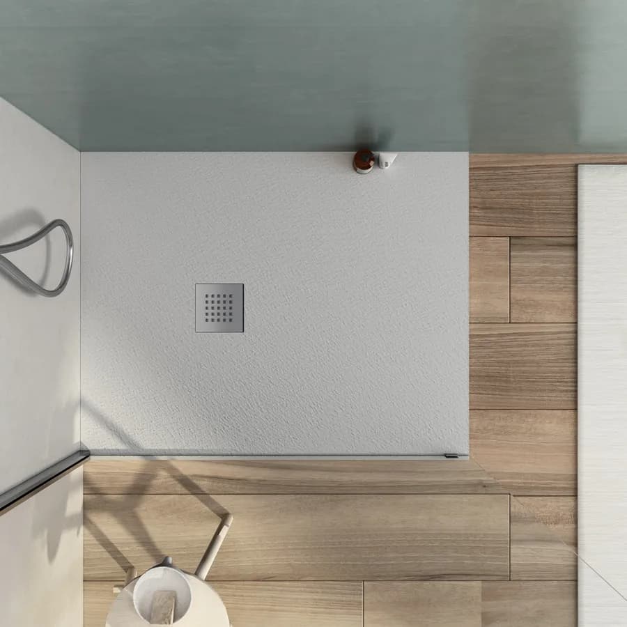 Piatto doccia 100x70 cm grigio effetto pietra riducibile - Liat