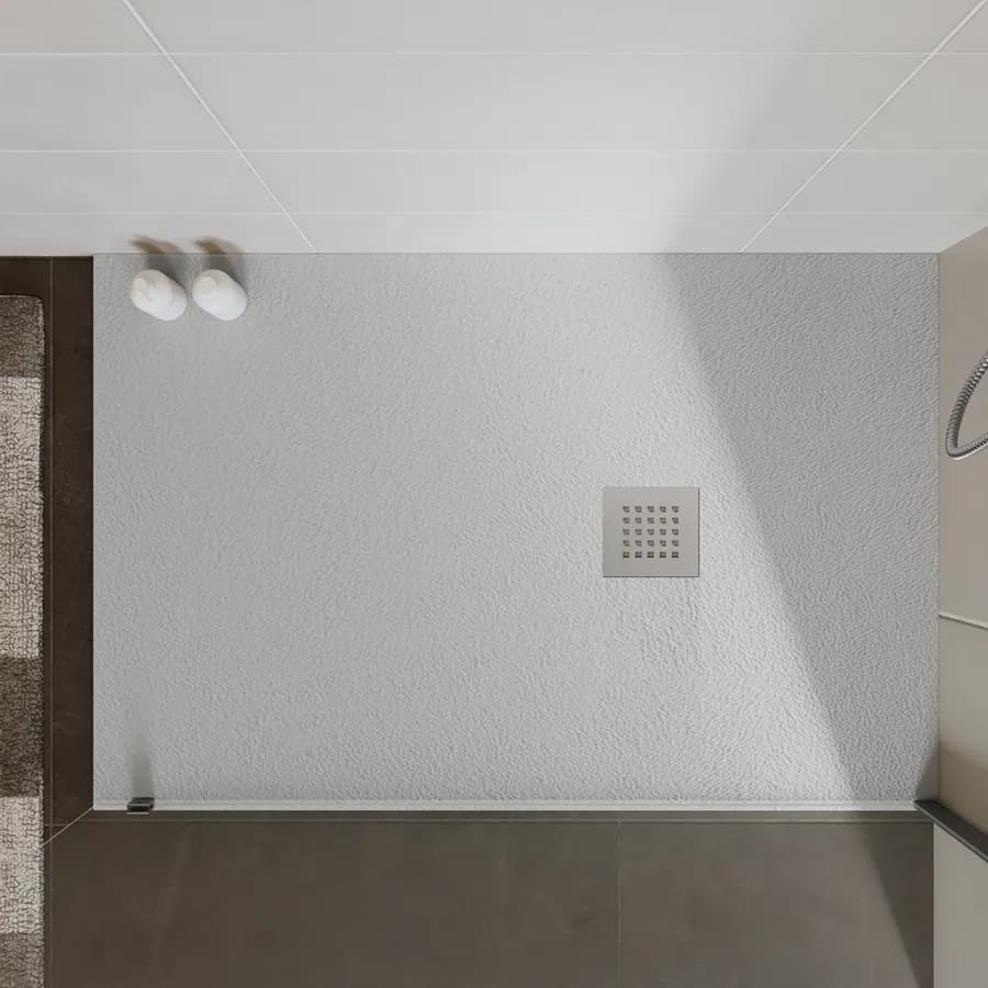Piatto doccia 120x100 cm grigio effetto pietra riducibile - Liat