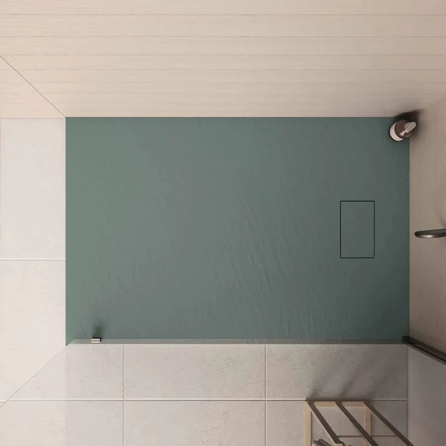 Piatto doccia 120x70 cm ultraslim riducibile verde effetto pietra - Rok