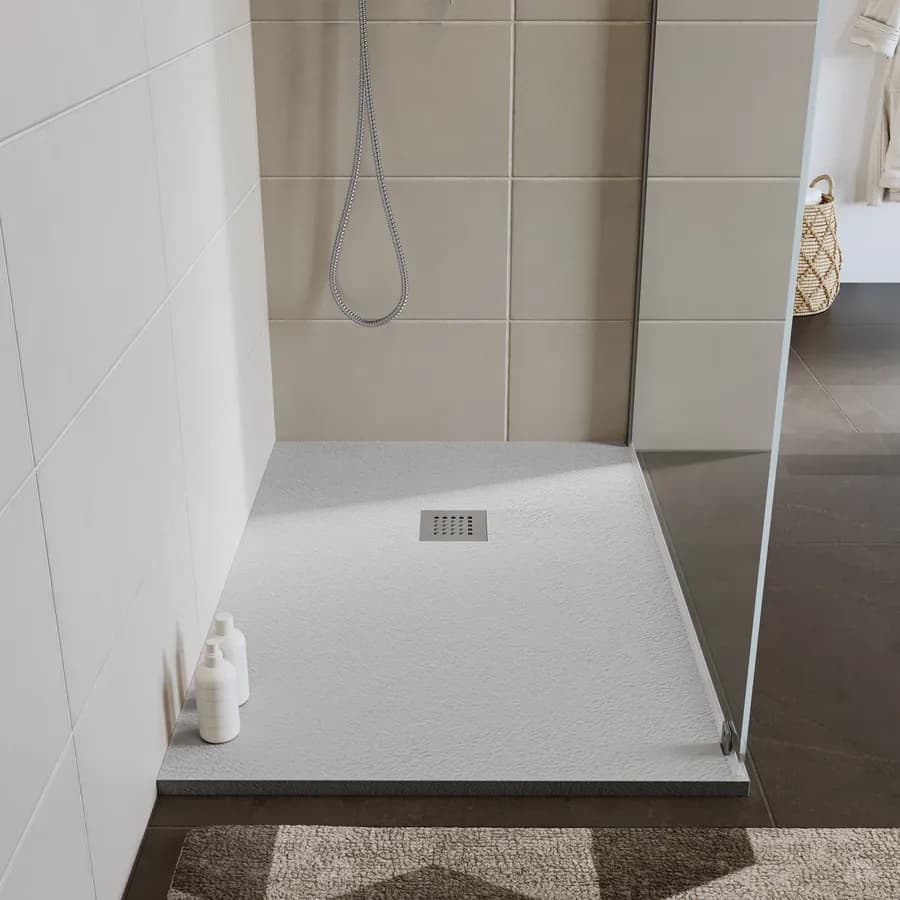 Piatto doccia 120x80 cm grigio effetto pietra riducibile - Liat