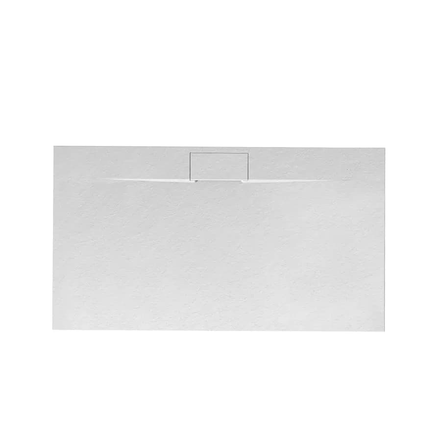 Piatto doccia 120x80 cm in resina effetto pietra ardesia bianco - Kalf Plus