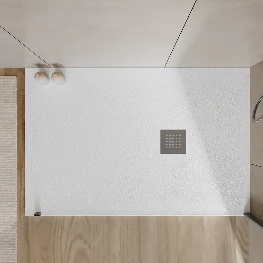 Piatto doccia 120x90 cm bianco effetto pietra riducibile - Liat