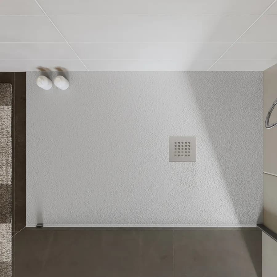 Piatto doccia 120x90 cm grigio effetto pietra riducibile - Liat