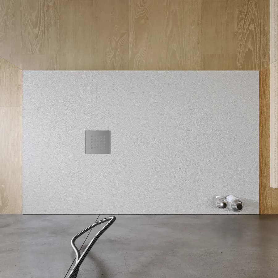 Piatto doccia 140x100 cm grigio effetto pietra riducibile - Liat