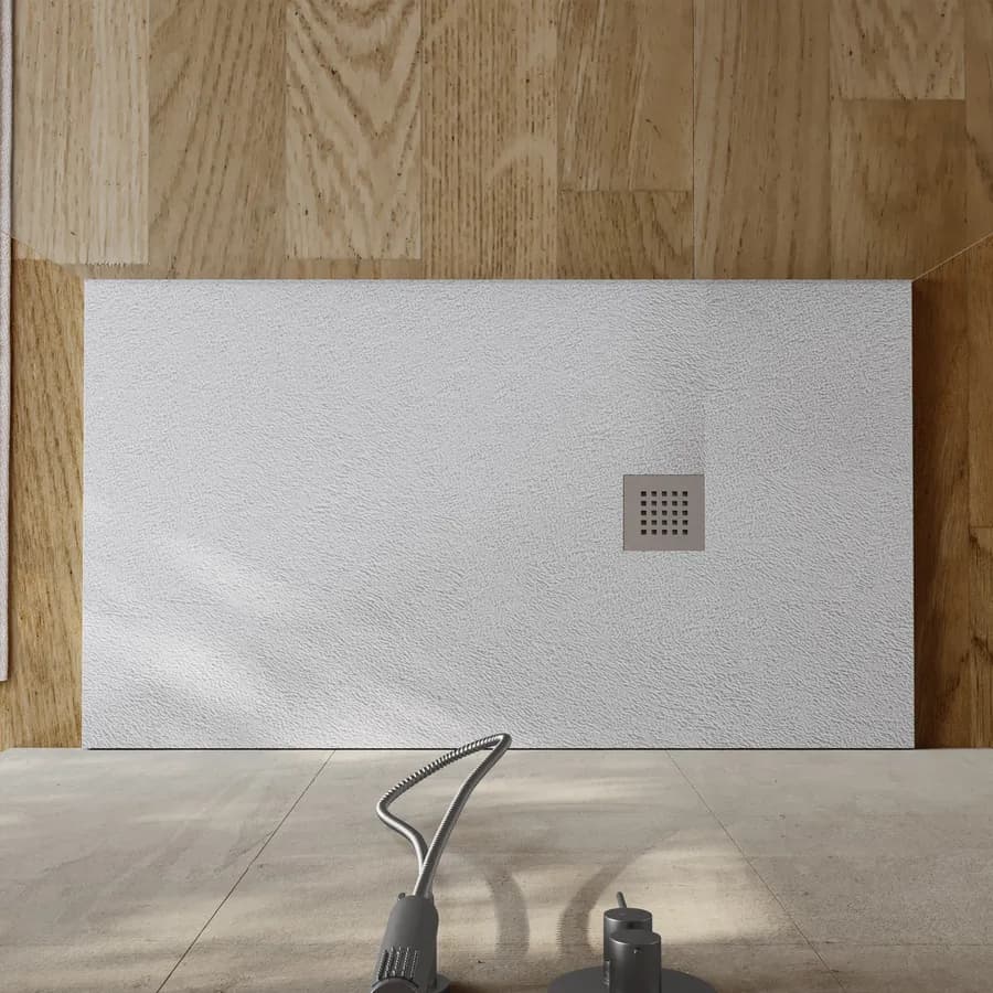 Piatto doccia 140x90 cm grigio effetto pietra riducibile - Liat