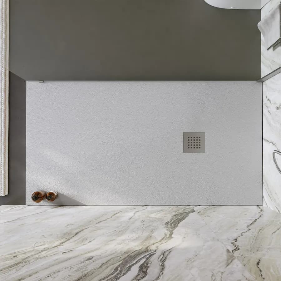 Piatto doccia 150x70 cm grigio effetto pietra riducibile - Liat
