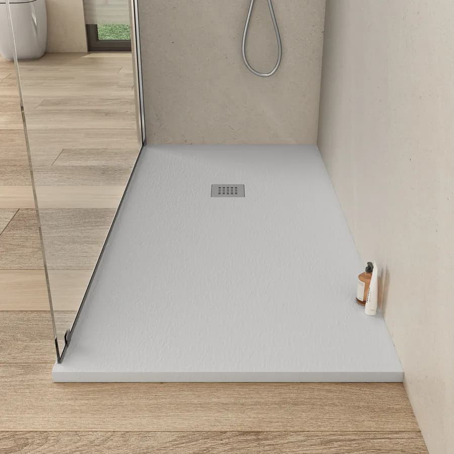 Piatto doccia 160x70 cm bianco effetto pietra riducibile - Liat