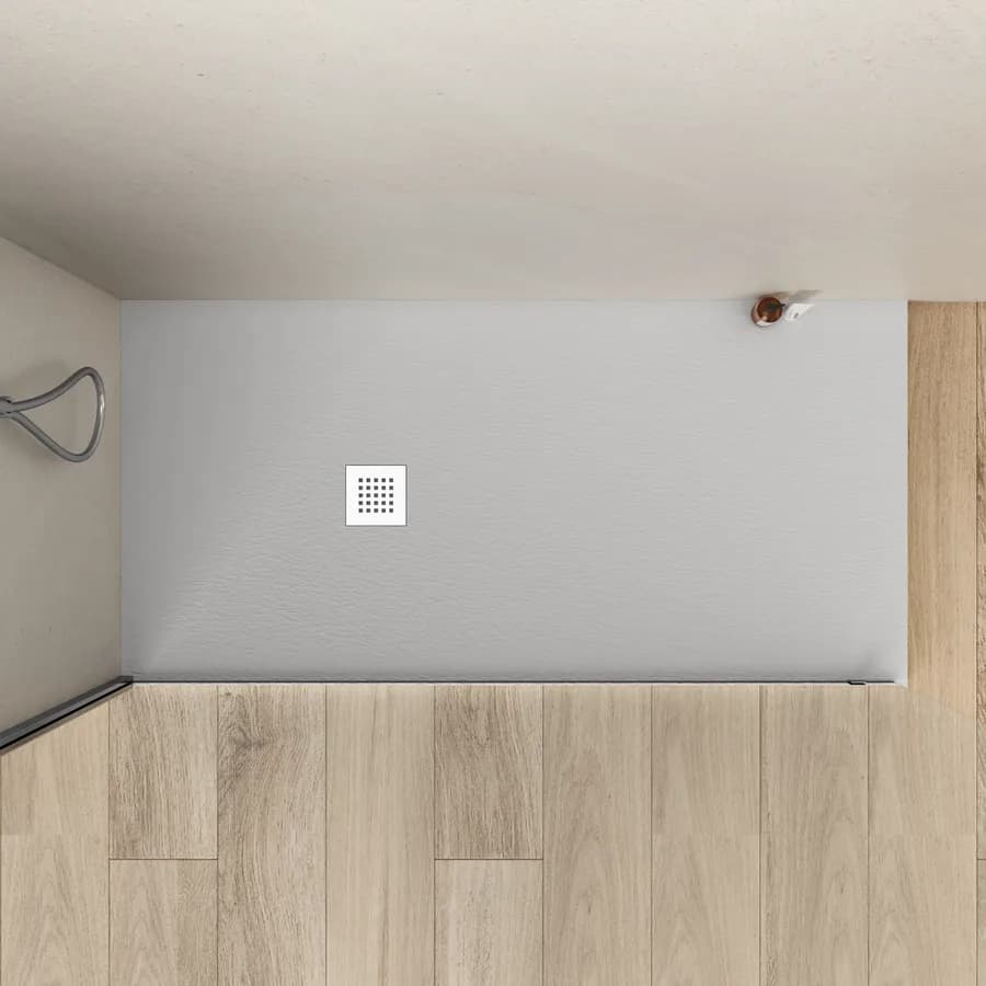 Piatto doccia 160x70 cm bianco effetto pietra riducibile - Liat
