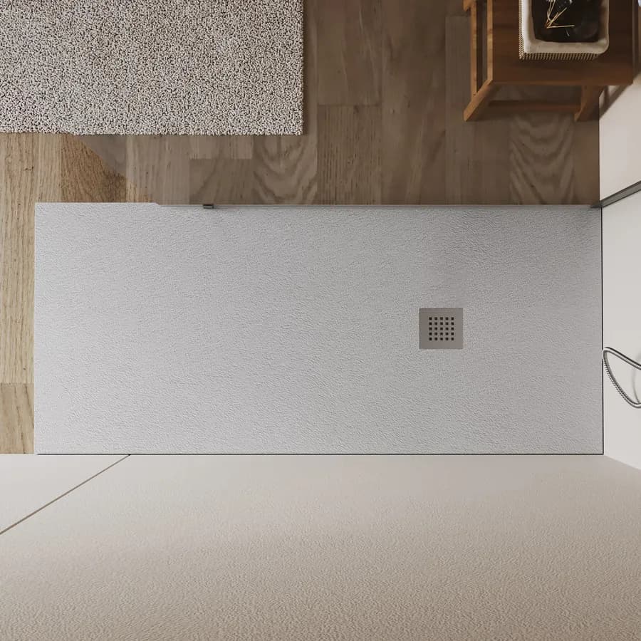 Piatto doccia 170x70 cm grigio effetto pietra riducibile - Liat