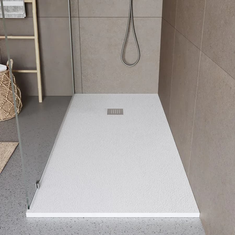 Piatto doccia 180x100 cm bianco effetto pietra riducibile - Liat