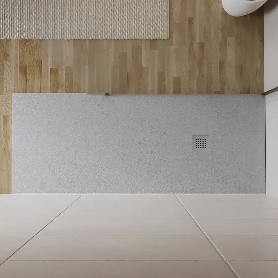 Piatto doccia 190x80 cm grigio effetto pietra riducibile - Liat